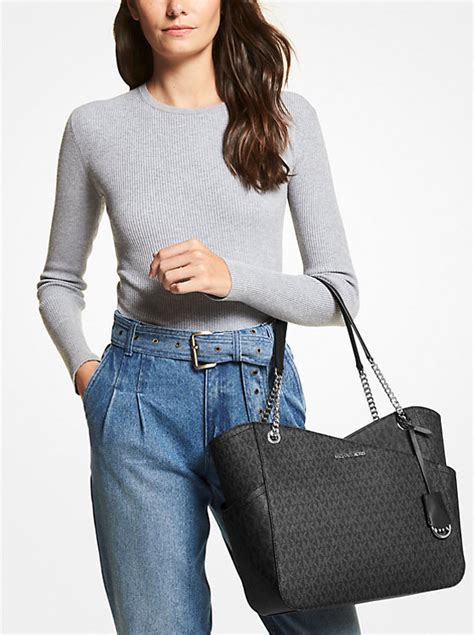 michael michael kors jet set travel large logo tote bag|michael kors jet set saffiano.